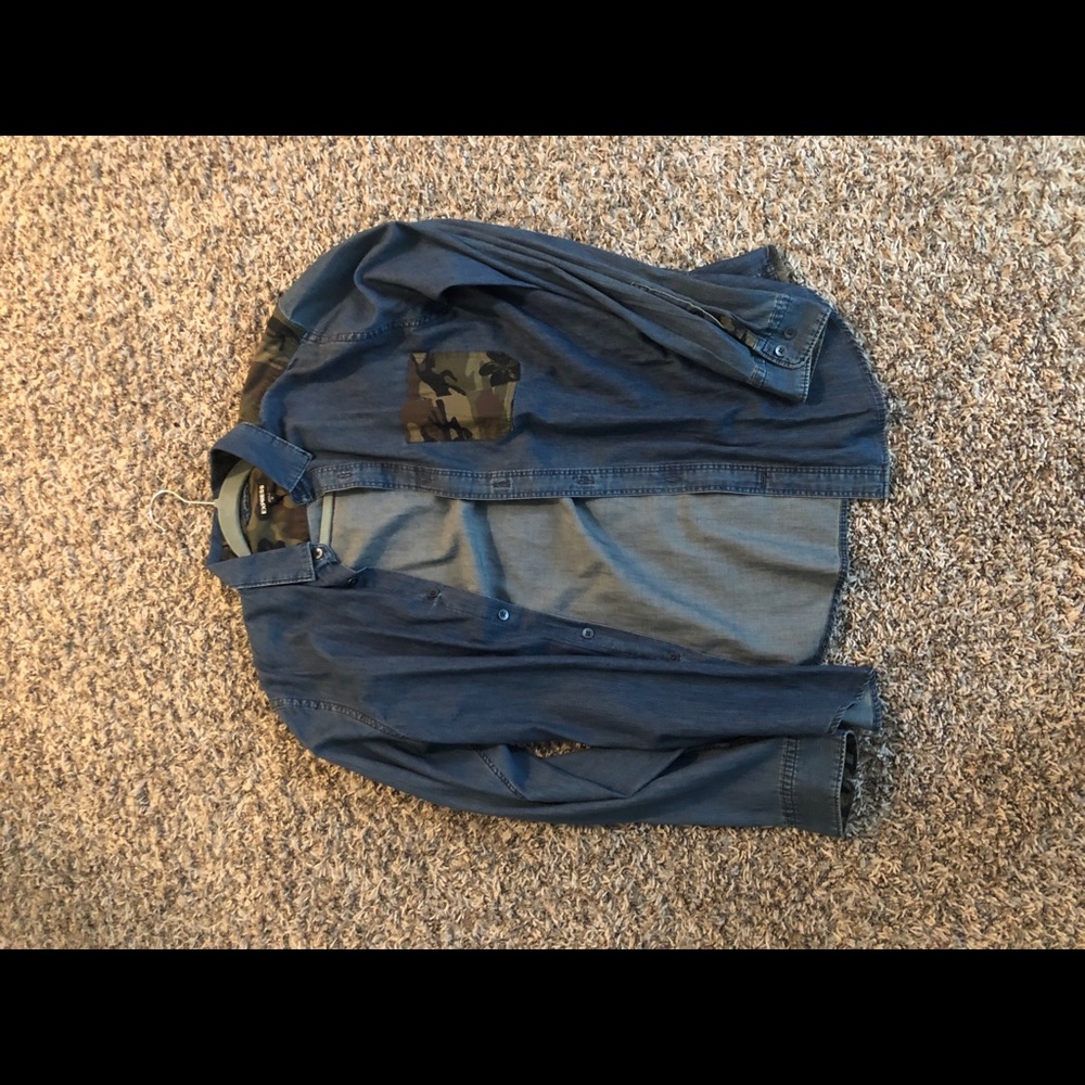 Express army denim shirt